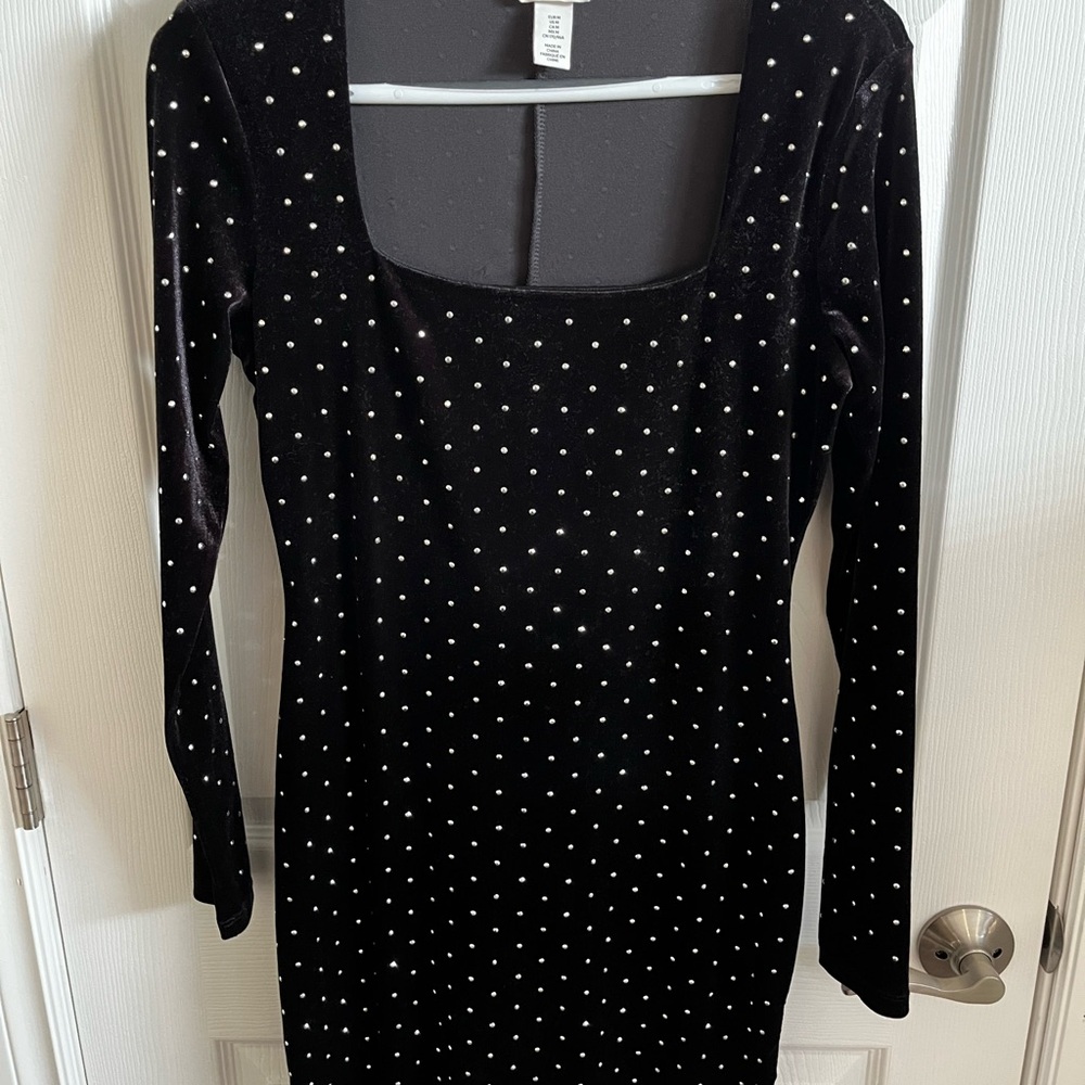 Elegant Black Dress with Silver Accents